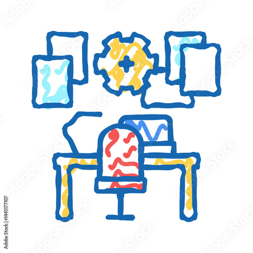 workplace organisation icon doodle illustration sign