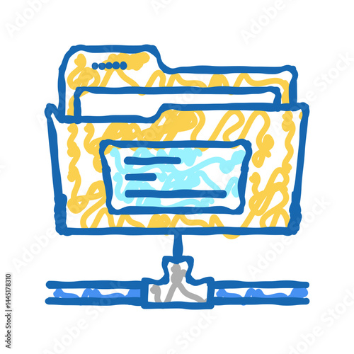 sftp folder icon doodle illustration sign