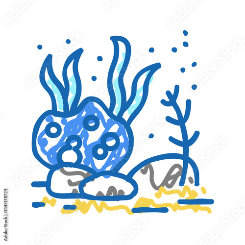 sea bottom icon doodle illustration sign