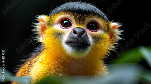 Adorable Golden-mantled Squirrel Monkey Portrait