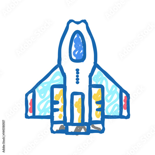 fantastic airplane geek icon doodle illustration