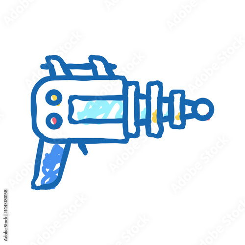 futuristic weapon geek icon doodle illustration