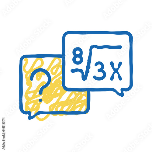 math solving geek icon doodle illustration