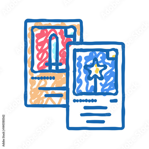 card game geek icon doodle illustration