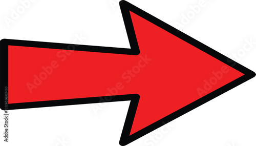 Arrow Pointing Direction: A simple illustration of a bold, red arrow against a clear background, symbolizing guidance, direction, and pointing the way forward.