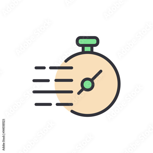 Deadline colored icons, minimalist vector illustration ,simple transparent graphic element .Isolated on white background