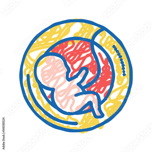 pregnancy embryo icon doodle illustration sign