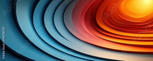 Obraz na płótnie Abstract colorful waves in vibrant blue, orange, and beige tones w salonie
