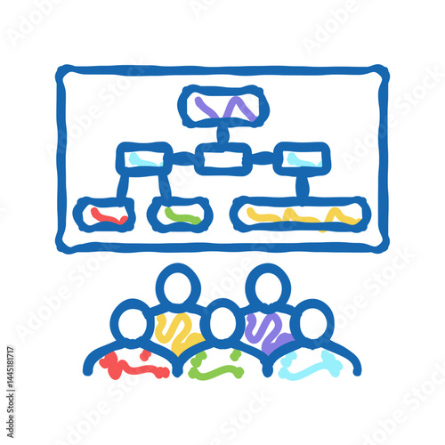 meeting market research icon doodle illustration