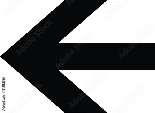 Black Arrow Direction: Bold black arrow pointing left, conveying direction, navigation, and forward momentum against an empty space. Minimalist aesthetic, perfect for diverse applications.