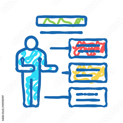 employee different characteristics icon doodle illustration