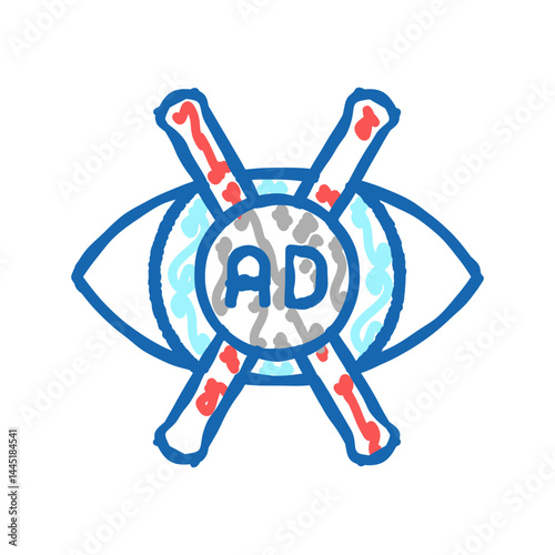 advertisement no vision icon doodle illustration