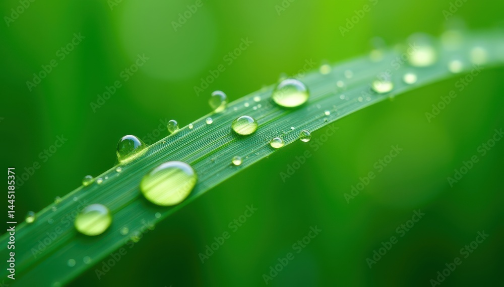 Dewdrops on a Blade of Grass: A Macro Photography of Nature's Serenity Dewdrops on a Blade of Grass: A Macro Photography of Nature's Serenity