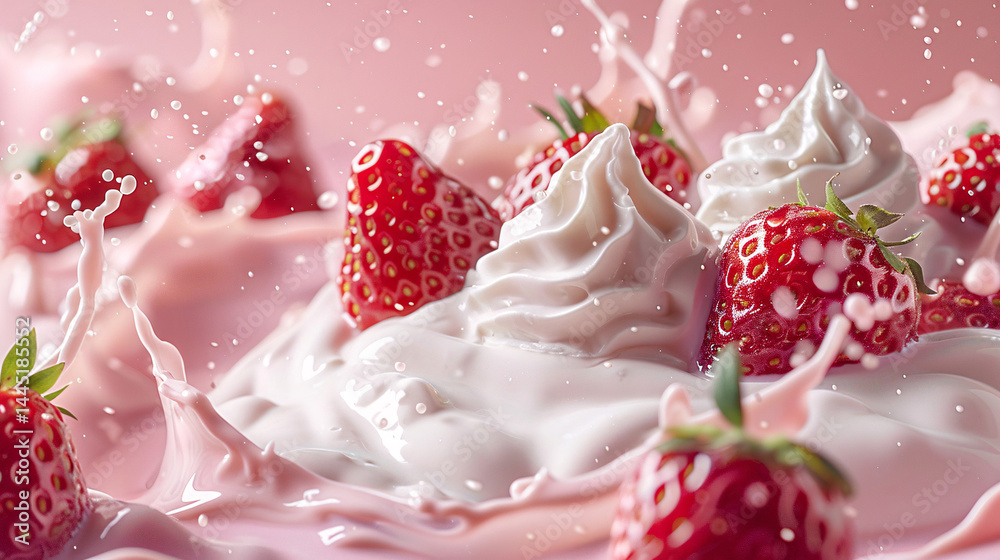 Creative food template featuring fresh strawberries with a dramatic milk splash—perfect for advertising dairy, desserts, or healthy snacks.
Creative food template featuring fresh strawberries with a dramatic milk splash—perfect for advertising dairy, desserts, or healthy snacks.