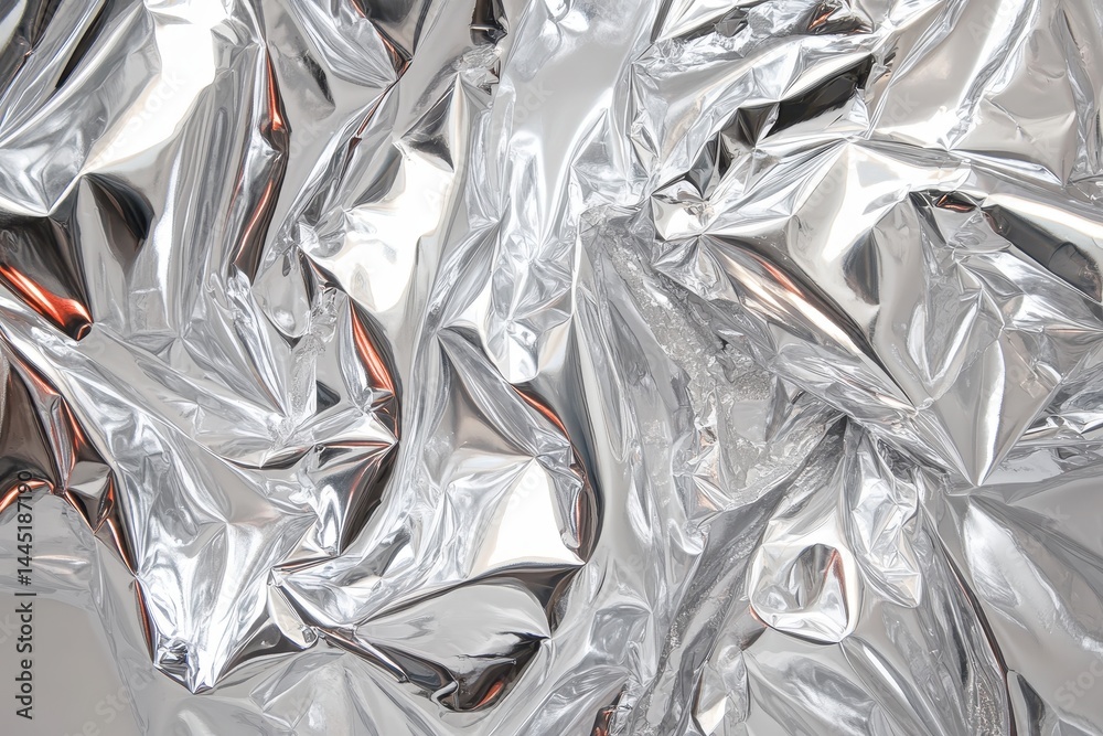 Reflective Crinkled Silver Foil Background for Creative Projects Reflective Crinkled Silver Foil Background for Creative Projects