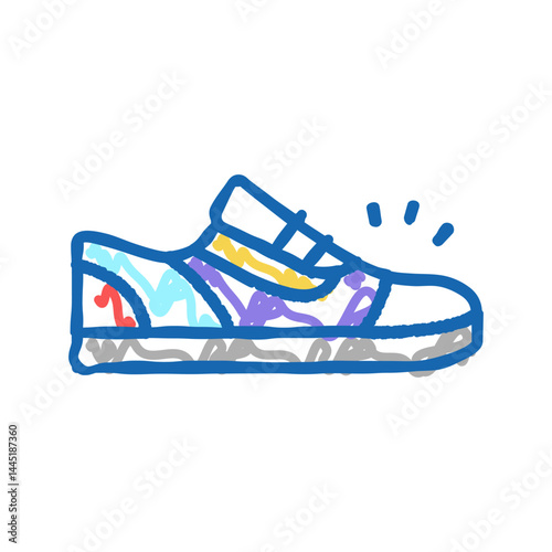 sneaker shoes color icon vector sign illustration