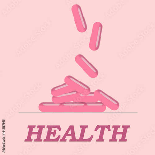vector illustration of health lettering 