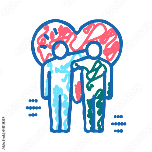 lovely hugs color icon vector sign illustration