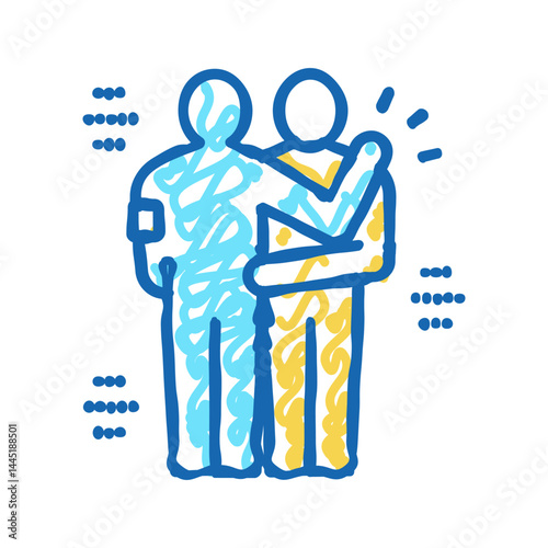 human hugs color icon vector sign illustration