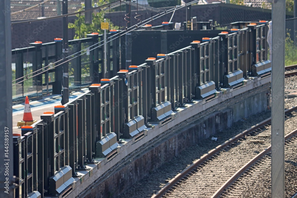 Fototapeta premium Construction of barriers and gates for the Sydney Metro project