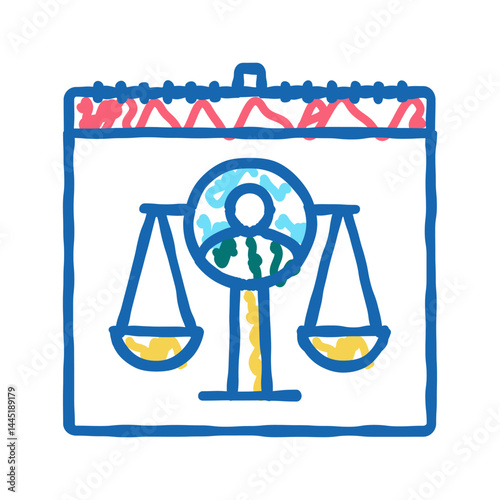 human rights day icon doodle illustration