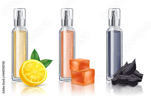Realistic Perfume Bottle Element Set
