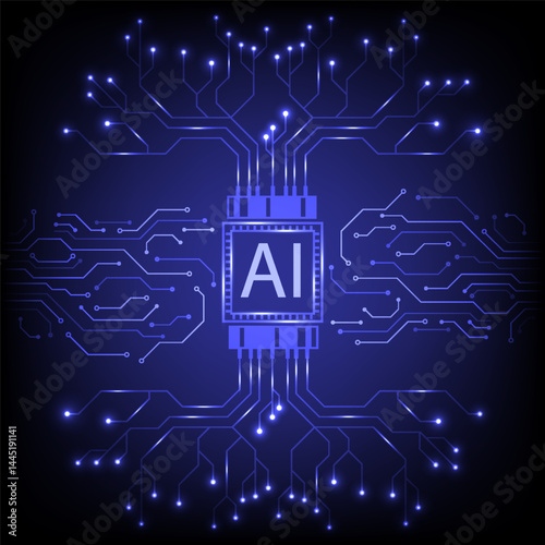 Digital AI Circuit Background Technology concept. Design for  circuits, data, technology.