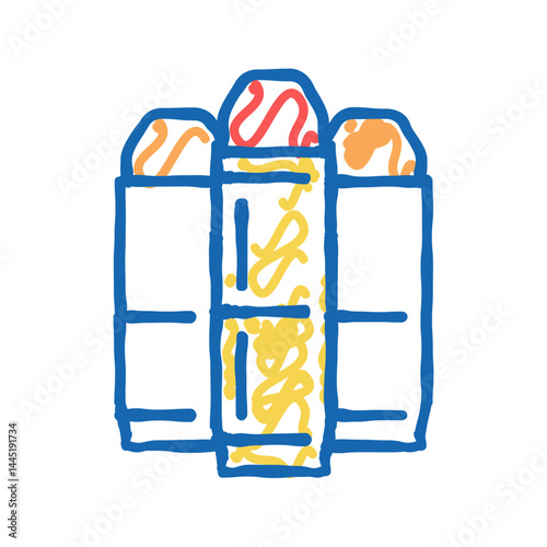 semi wad cutter or blank cartridges icon doodle illustration