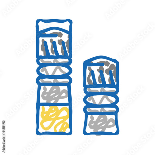 bullets for pneumatic weapon icon doodle illustration