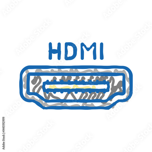 hdmi port icon doodle illustration