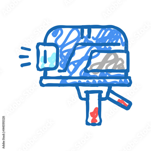 miner helmet icon doodle illustration