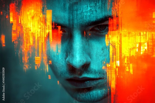 Neurodevelopmental disorder. Mental disorder - insomnia: abstract image of human state. Bipolar recovery. Anxiety self-help. Metaphorical insomnia physical senses, of a mental disease.