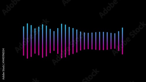 Sound wave video motion background. Blue purple pink audio waveform equalizer 4k, UHD, 60 fps