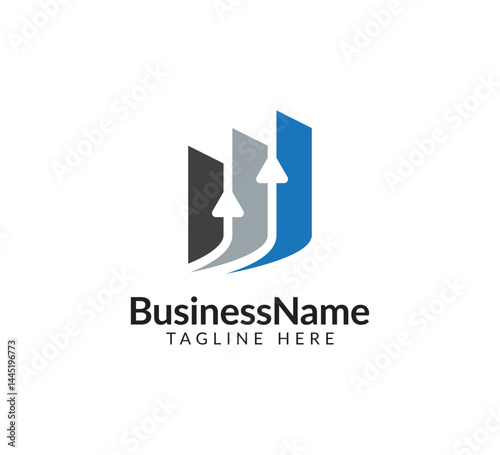 Modern financial logos, arrow designs for trading, investment, finance, statistic, accounting or marketing business