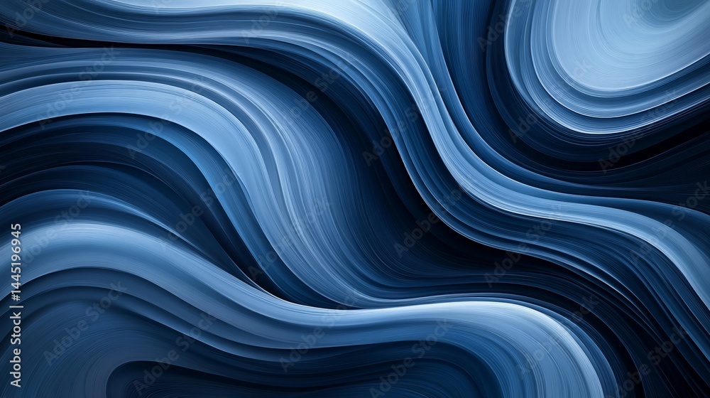 Dynamic Blue Hues Abstract Background with Smooth Wave-Like Patterns Dynamic Blue Hues Abstract Background with Smooth Wave-Like Patterns