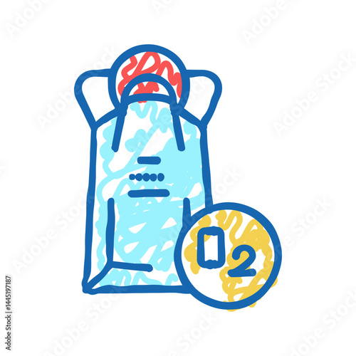 oxygen mask package icon doodle illustration
