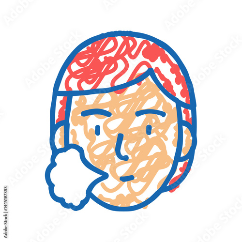 human sneezing icon doodle illustration