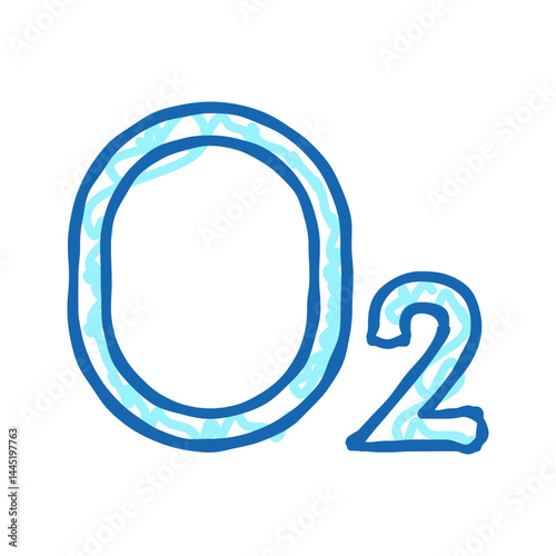 o2 oxygen icon doodle illustration