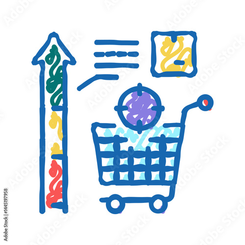 sales data visualization icon doodle illustration