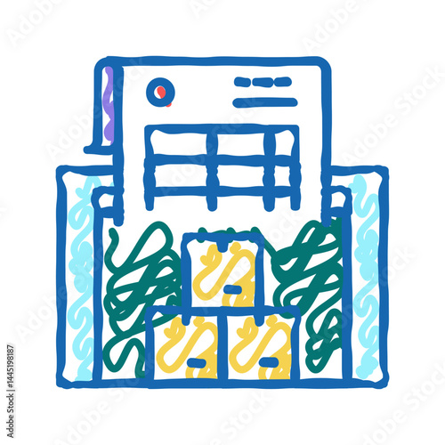 calculation of optimal stock icon doodle illustration