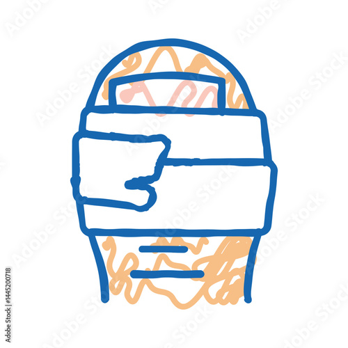 patch on toe icon doodle illustration