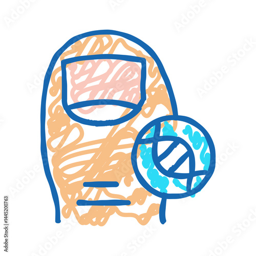 genetic influence nail, heredity icon doodle illustration
