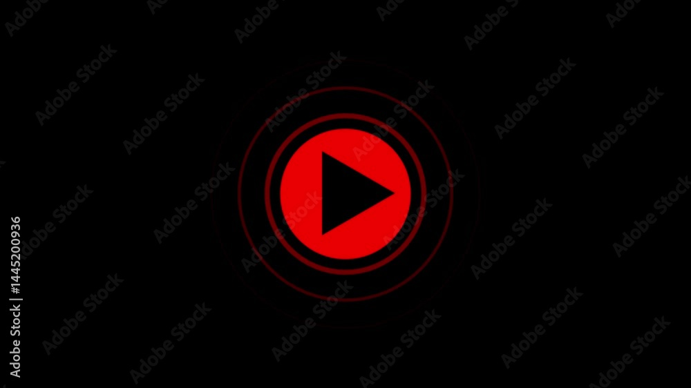 Play icon video animation
Minimal glowing start button on dark digital screen