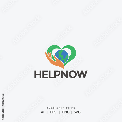 Global Helping Hands Logo   Symbol of Care, Support, and Environmental Protection