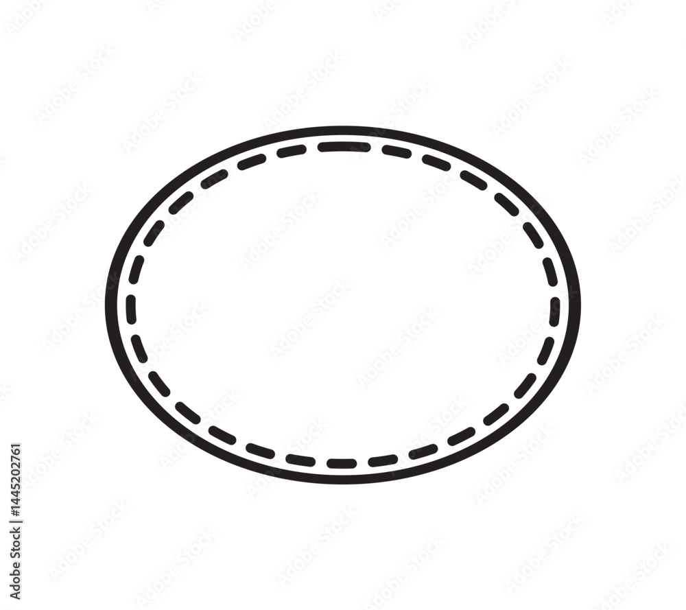 Naklejka premium Oval border basic shapes monogram frame