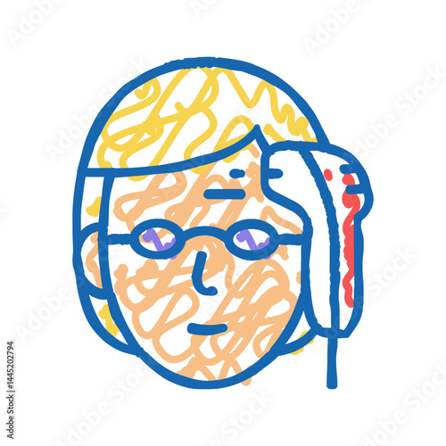 facial skin resufacing laser icon doodle illustration