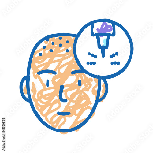hair extension laser icon doodle illustration