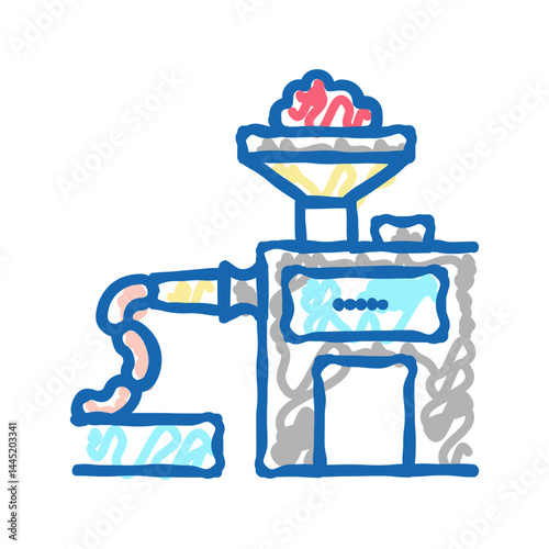 sausages production icon doodle illustration