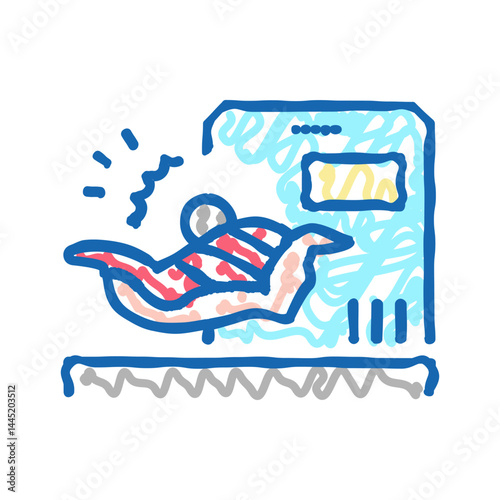 cut animal carcass factory equipment icon doodle illustration
