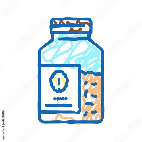 bottle oat cereal icon doodle illustration